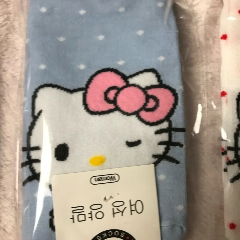 Sanrio Hello Kitty Heart Character Ankle No-Show Socks 3 Pair Pack One Size New